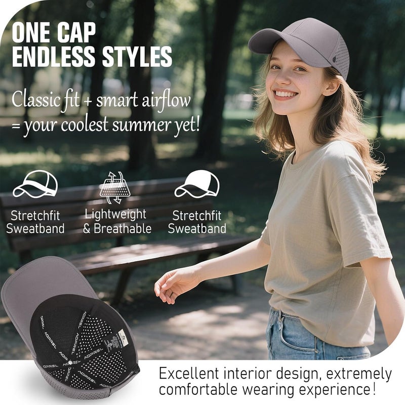 AOPREL Baseball Cap Breathable Mesh Golf Hat Quick Dry Adjustable Baseball Hats for Men and Women Sport Running Workout - Image 2